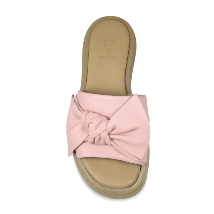 Sole Bliss Bailey: Blush Leather^ Flats | Sandals