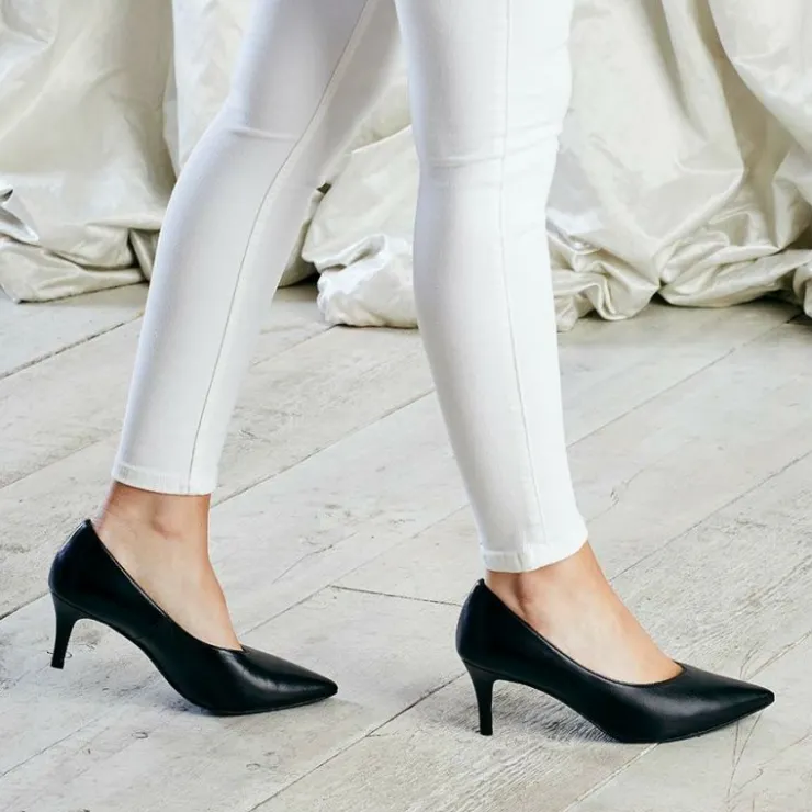 Sole Bliss Carmen: Black Leather^ Heels | Matching Bags & Shoes