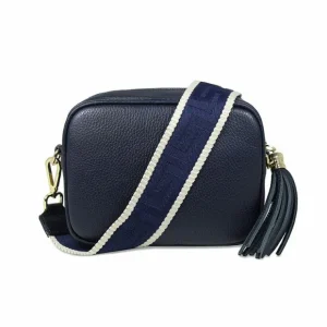 Sole Bliss Coco: Navy Leather & Taupe Trim^ Casual Bags