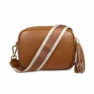 Sole Bliss Coco: Tan Leather & Cream Trim^ Casual Bags | Matching Bags & Shoes