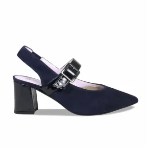 Sole Bliss Corinne: Navy Suede & Patent^ Heels | Matching Bags & Shoes