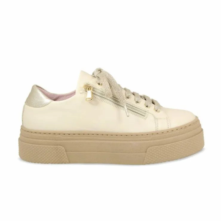Sole Bliss Diva: Cream Leather^ Flats | Sneakers