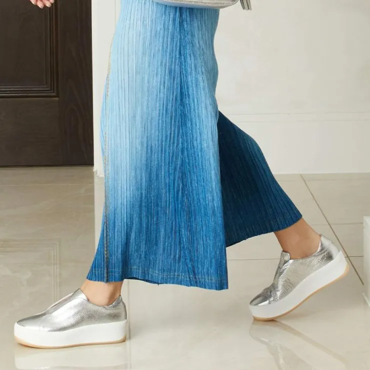 Sole Bliss Drama: Silver Leather^ Flats | Sneakers
