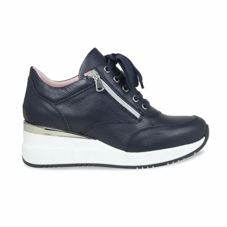 Sole Bliss Electra: Navy Leather^ Sneakers | Wedges