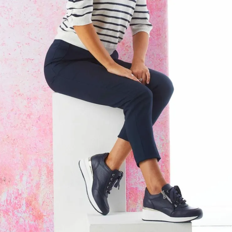 Sole Bliss Electra: Navy Leather^ Sneakers | Wedges