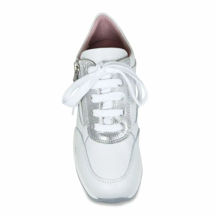 Sole Bliss Electra: White Leather^ Sneakers | Wedges