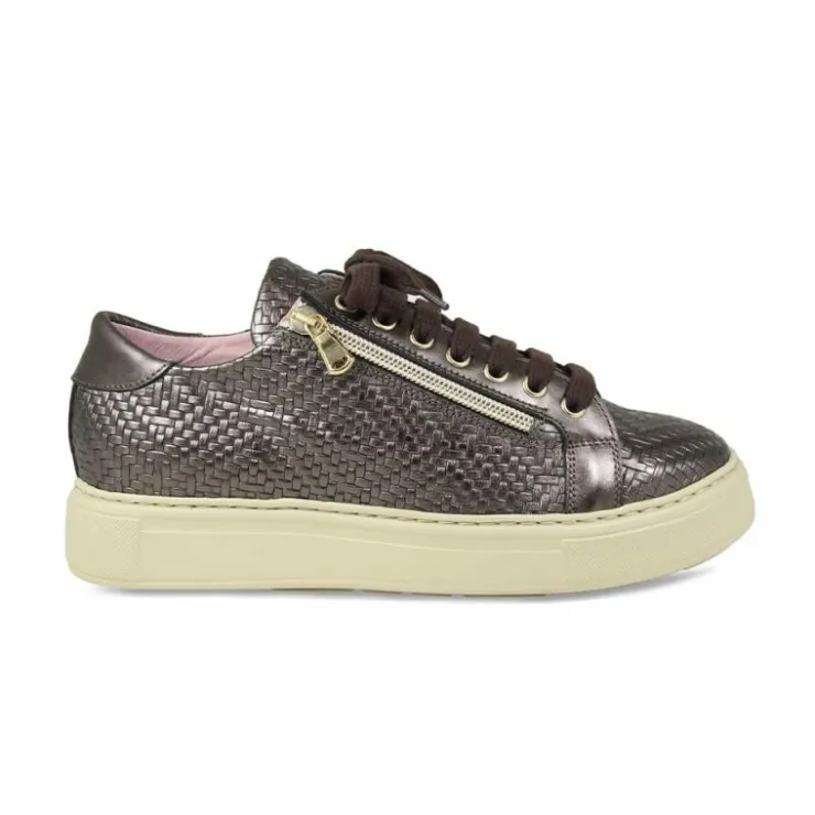 Sole Bliss Feather: Bronze Weave Leather^ Flats | Sneakers
