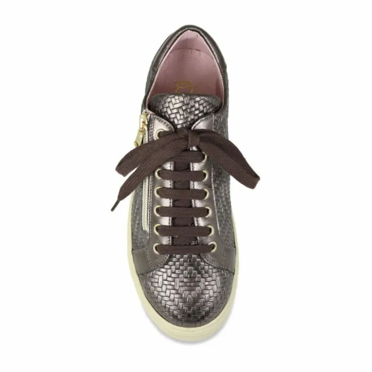 Sole Bliss Feather: Bronze Weave Leather^ Flats | Sneakers