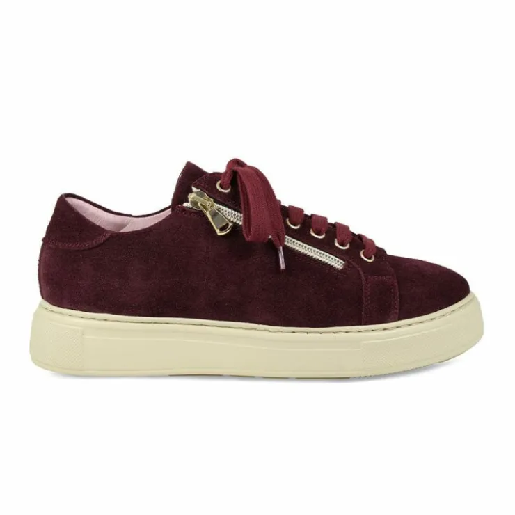 Sole Bliss Feather: Burgundy Suede^ Flats | Sneakers