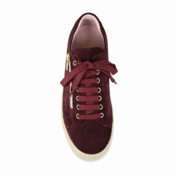 Sole Bliss Feather: Burgundy Suede^ Flats | Sneakers