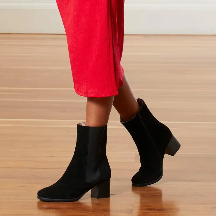Sole Bliss Fern: Black Suede^ Boots