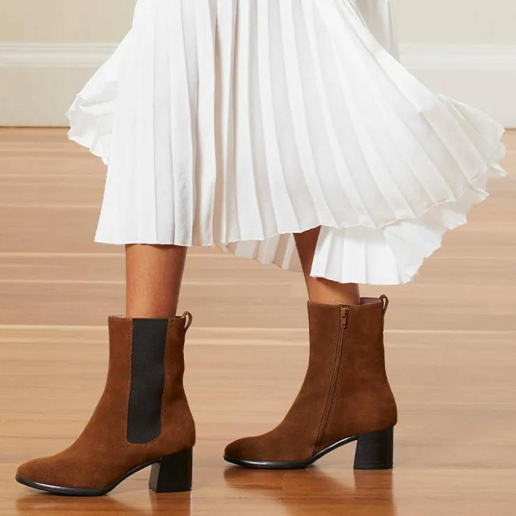 Sole Bliss Fern: Tan Suede^ Boots