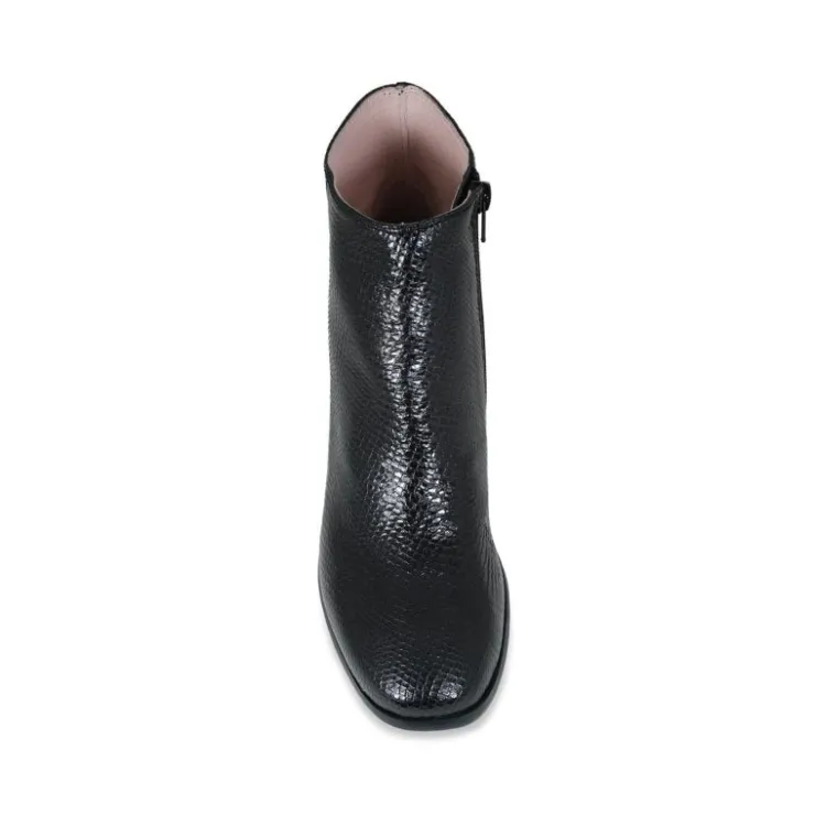 Sole Bliss Frankie: Black Snake Print Leather^ Boots