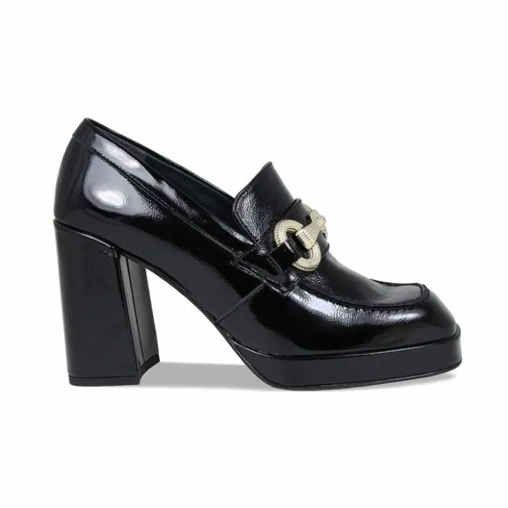 Sole Bliss Genevieve: Black Patent Leather^ Heels | Loafers