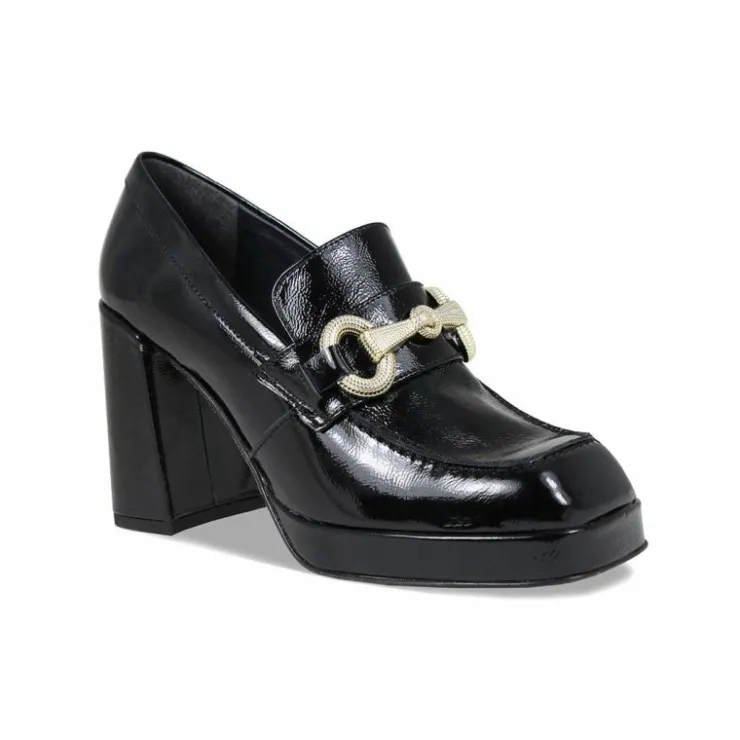 Sole Bliss Genevieve: Black Patent Leather^ Heels | Loafers