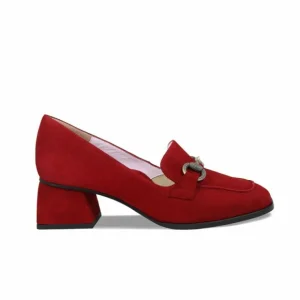 Sole Bliss Giselle: Cherry Red Suede^ Heels | Loafers