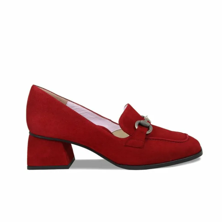 Sole Bliss Giselle: Cherry Red Suede^ Heels | Loafers