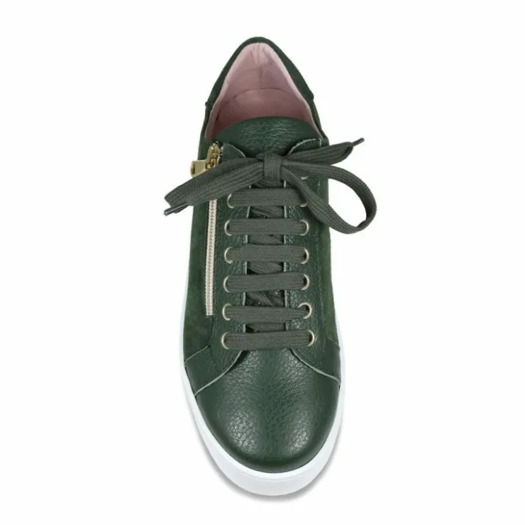 Sole Bliss Hero: Forest Green Leather & Suede^ Flats | Sneakers