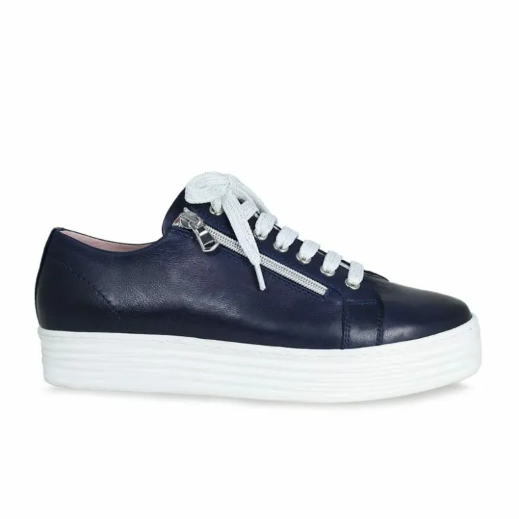 Sole Bliss Hero: Navy Leather^ Flats | Sneakers