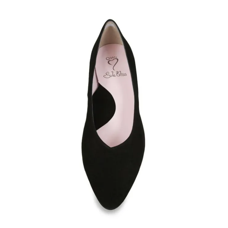 Sole Bliss Ingrid: Black Suede^ Heels