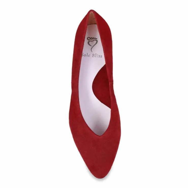 Sole Bliss Ingrid: Cherry Red Suede^ Heels | Matching Bags & Shoes