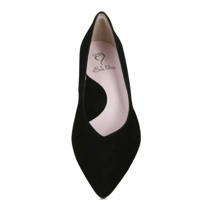 Sole Bliss Kitty: Black Suede^ Heels
