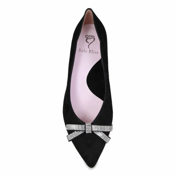 Sole Bliss Kylie: Black Suede & Diamante^ Heels