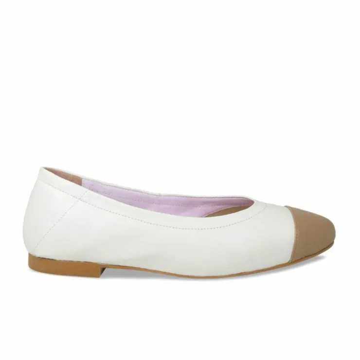Sole Bliss Luna: Ivory & Sand Leather^ Flats