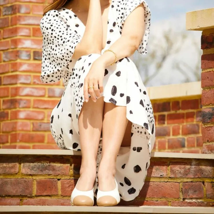 Sole Bliss Luna: Ivory & Sand Leather^ Flats