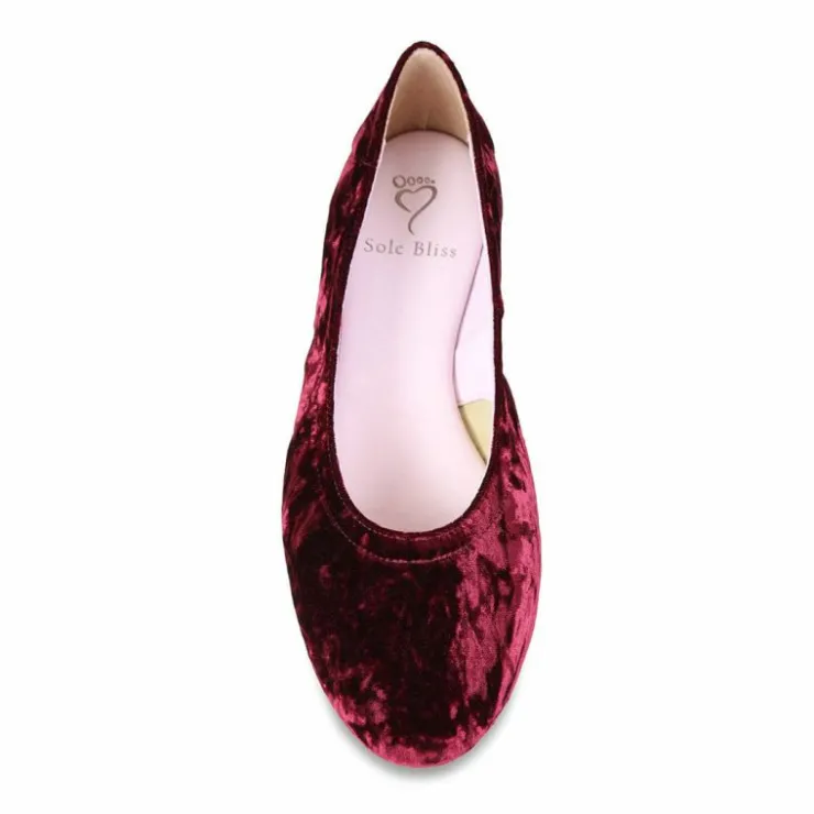 Sole Bliss Luna: Luxe Berry Velvet^ Flats