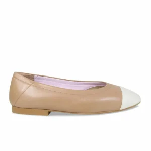 Sole Bliss Luna: Sand & Cream Leather^ Flats