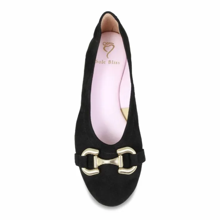 Sole Bliss Lydia: Black Suede^ Flats