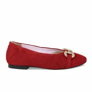 Sole Bliss Lydia: Cherry Red Suede^ Flats