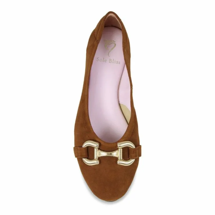 Sole Bliss Lydia: Chestnut Suede^ Flats