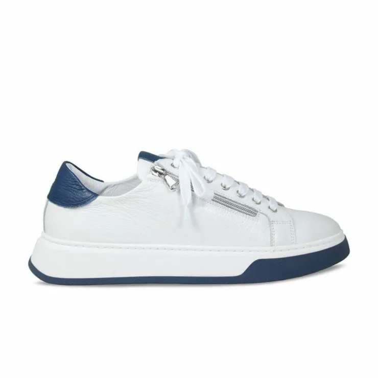 Sole Bliss MEN'S Statement: White Leather & Navy^ Men's Collection