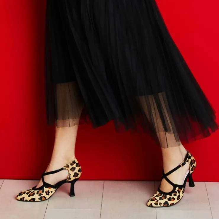 Sole Bliss Meredith: Luxe Leopard & Black Suede^ Heels