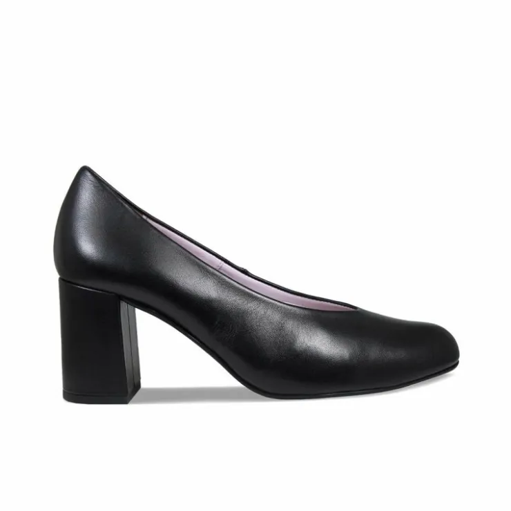 Sole Bliss Mia: Black Leather^ Heels