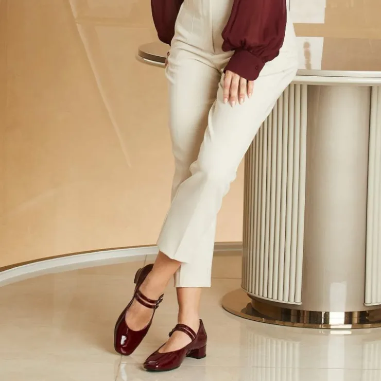 Sole Bliss Orla: Burgundy Patent Leather^ Heels | Flats