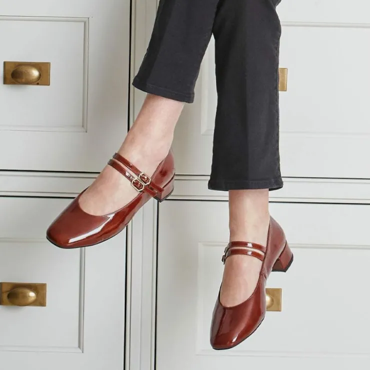 Sole Bliss Orla: Chestnut Patent Leather^ Heels | Flats