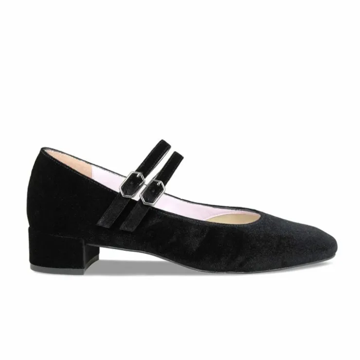 Sole Bliss Orla: Luxe Black Velvet^ Heels | Flats