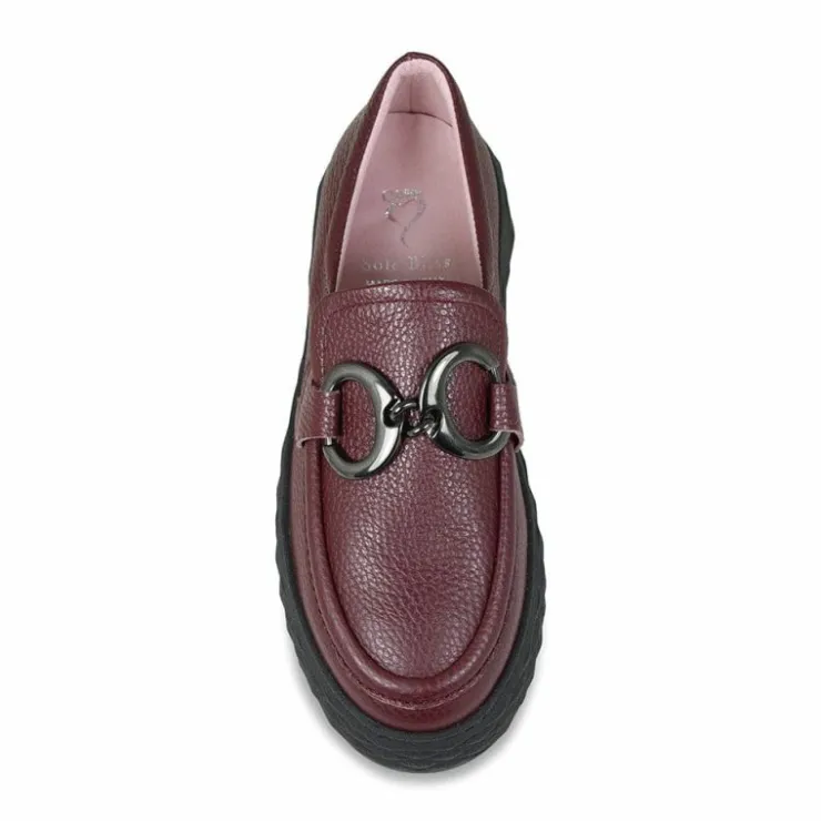 Sole Bliss Panther: Burgundy Leather^ Flats | Loafers
