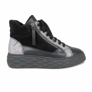 Sole Bliss Parka Fur: Black Leather & Suede^ Flats | Sneakers
