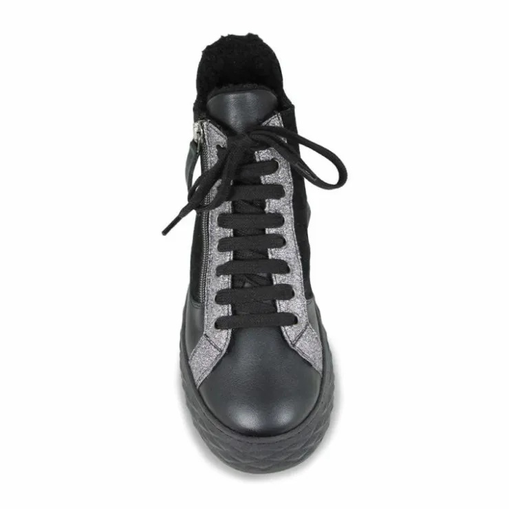 Sole Bliss Parka Fur: Black Leather & Suede^ Flats | Sneakers