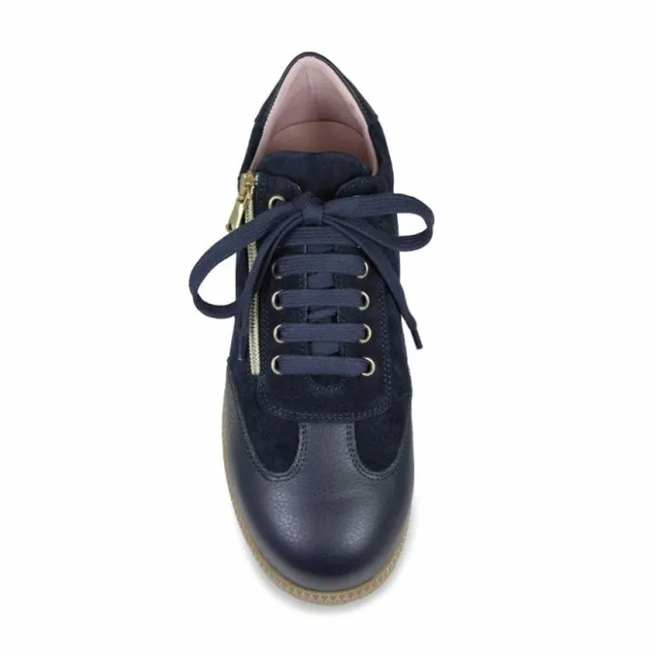 Sole Bliss Pixie: Navy Leather & Suede^ Flats | Sneakers