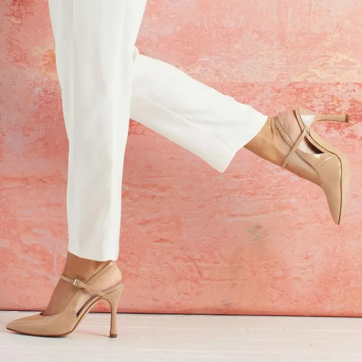 Sole Bliss Premiere: Sand Patent Leather^ Heels