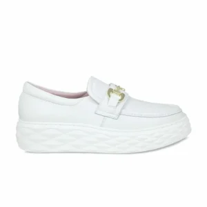Sole Bliss Prince: White Leather^ Flats | Loafers