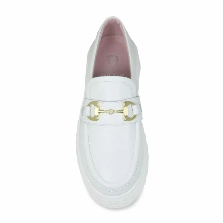 Sole Bliss Prince: White Leather^ Flats | Loafers