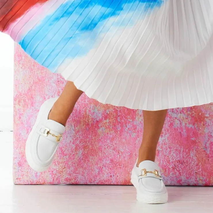 Sole Bliss Prince: White Leather^ Flats | Loafers