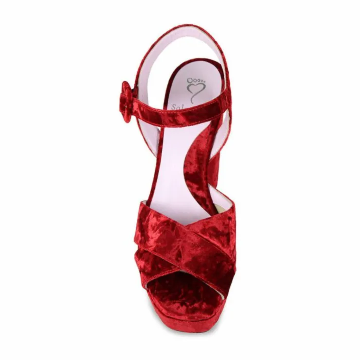 Sole Bliss Remy: Cherry Red Velvet^ Heels