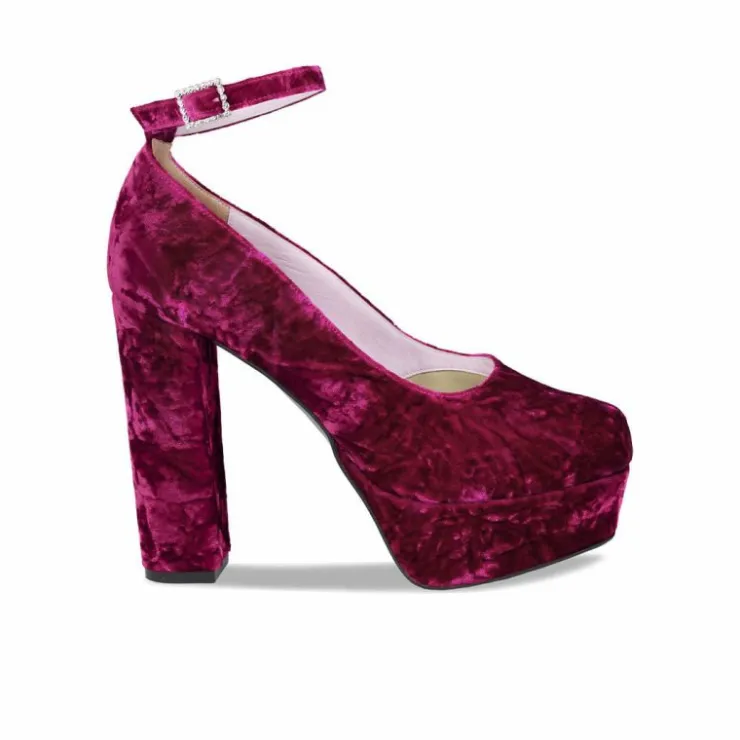 Sole Bliss River: Berry Velvet^ Heels